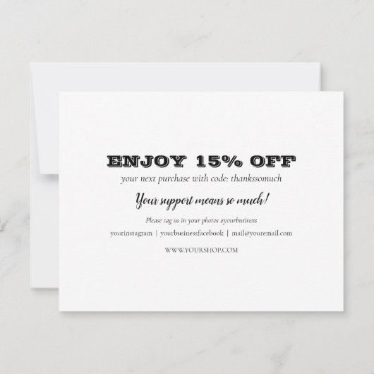 Carte Merci vintage Pour Commandes (Dos)