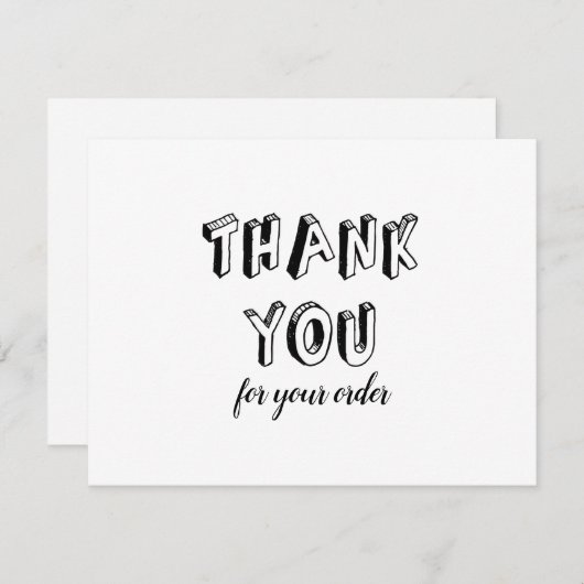 Carte Merci vintage Pour Commandes (Devant / Derrière)