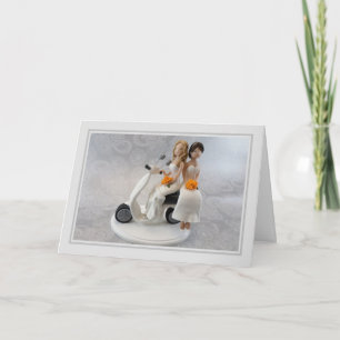 Carte Mercredi - Mariées sur un scooter