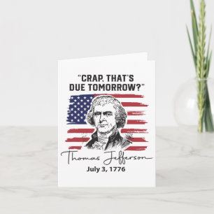 Carte Merde qui est due demain drôle 4 juillet Thomas 