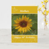 Carte Mère 90e Anniversaire Tournesol (Fleur jaune)