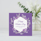 carte mère à la fête fleurie violette (Debout devant)
