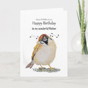Carte Mère amusante Maman Joyeux Anniversaire Moineau Oi