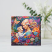 Carte Mère avec bébé garçon Première fête des mères (Debout devant)