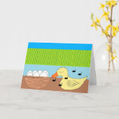 Carte Mère Canard chante à ses oeufs : Blank (Fleur jaune)