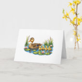 Carte Mère cane et canetons (Fleur jaune)