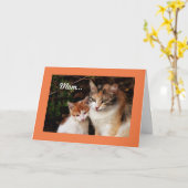 Carte Mère Chat Et Kitten (Fleur jaune)