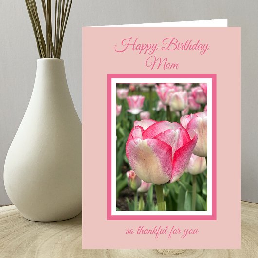 Carte mère Christian Birthday Pink Tulips