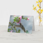 Carte Mère Colibri et Fleur Joyeux anniversaire (Fleur jaune)