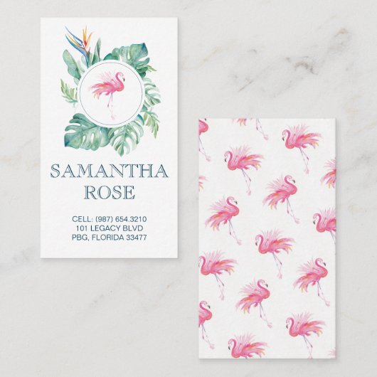 Carte mère côtière Flamant rose rose (Devant / Derrière)