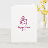 Carte mère d'amour magenta (Fleur jaune)
