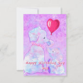 Carte mère d'anniversaire Elephant Maman et bébé (Dos)
