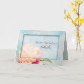 Carte Mère d'anniversaire - Fleur de pivoine Gros plan (Fleur jaune)