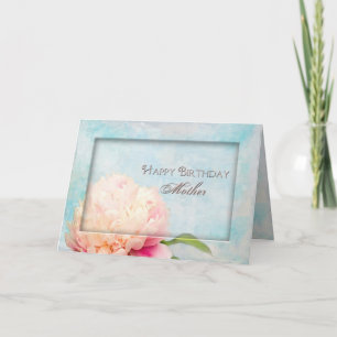Carte Mère d'anniversaire - Fleur de pivoine Gros plan