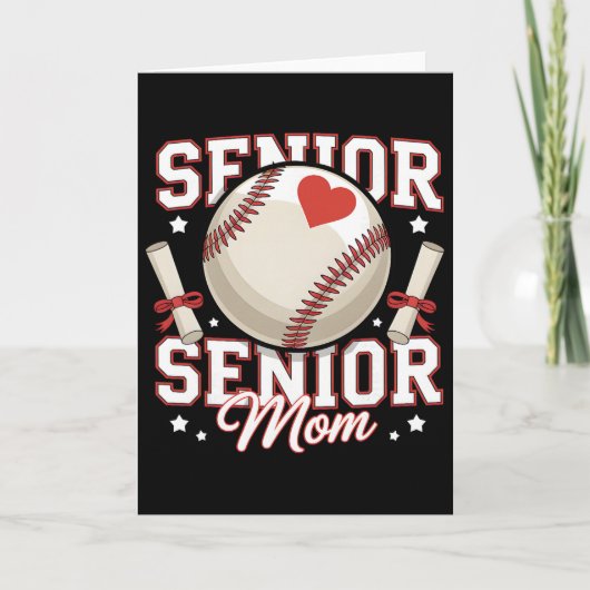 Carte Mère de baseball senior 2026 diplômée drôle Mère d (Devant)