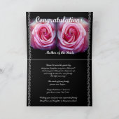 Carte MÈRE de la BRIDE - Félicitations Mariages (Intérieur)