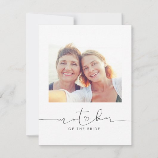 Carte Mère de la mariée Mariage Message du matin Photo (Devant)