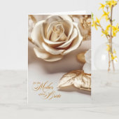 Carte Mère de la mariée Rose de couleur or (Fleur jaune)