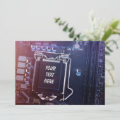 Carte mère de l'ordinateur avec du texte sur le CP (Debout devant)