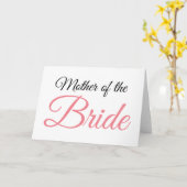 Carte Mère de mariée Script rose (Fleur jaune)