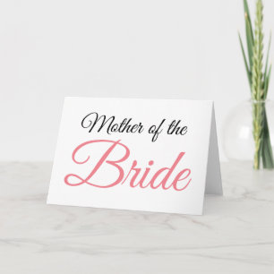 Carte Mère de mariée Script rose
