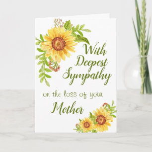 Carte mère de tournesol jaune fleuri Sympathy