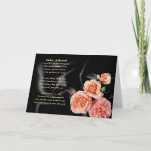Carte Mère du poème de mariée - Fleurs roses