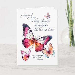 Carte Mère en droit Anniversaire religieux avec papillon