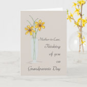 Carte Mère en droit Fête des grands-parents Penser à vou (Fleur jaune)