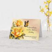 Carte Mère en souvenir Anniversaire Roses religieux (Fleur jaune)