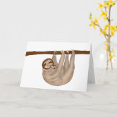 Carte mère et bébé paresseux (Fleur jaune)