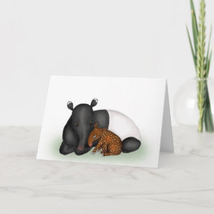 Carte mère et bébé tapir Fête des mères