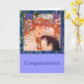 Carte Mère et enfant par Klimt (Fleur jaune)