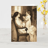 Carte mère et enfant vintage (Fleur jaune)