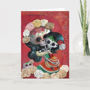 Carte Mère et fille de Dia de Los Muertos Skeletons