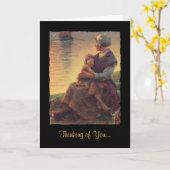 Carte Mère et fille sur le rivage (Fleur jaune)