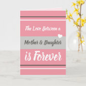 Carte Mère et Fille t'aime rose et gris (Fleur jaune)