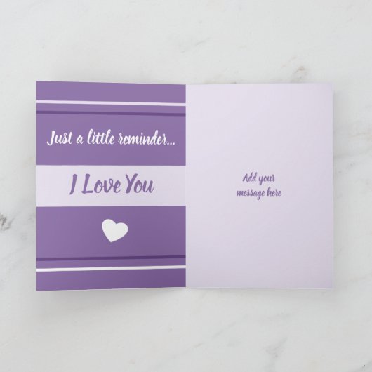 Carte Mère et Fille vous aiment violet et blanc (Intérieur)