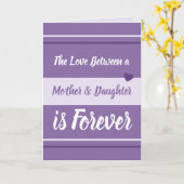 Carte Mère et Fille vous aiment violet et blanc (Fleur jaune)