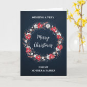 Carte Mère et Père rustique Joyeux Noël (Fleur jaune)