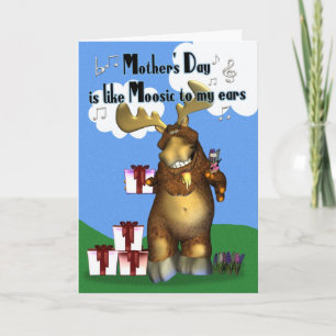 Carte Mère, Fête des Mères Moose avec cadeaux
