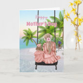 Carte Mère fille balancer la journée des mères des îles  (Fleur jaune)