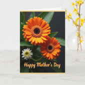 Carte mère fleurie orange (Fleur jaune)