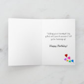 Carte Mère Fleurs d'anniversaire Aquarelle rayures (Intérieur)