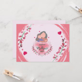 Carte mère florale sincère illustration fête de la mère (Devant/Arrière en situation)