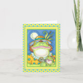 Carte MÈRE FROG & BÉBÉ FROGETT FAMILLE AIMER Funny Blank (Devant)