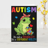 Carte Mère grenouille prise de conscience de l'autisme C (Fleur jaune)