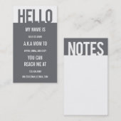 Carte mère Hello décontractée / Carte d'appel (Devant / Derrière)