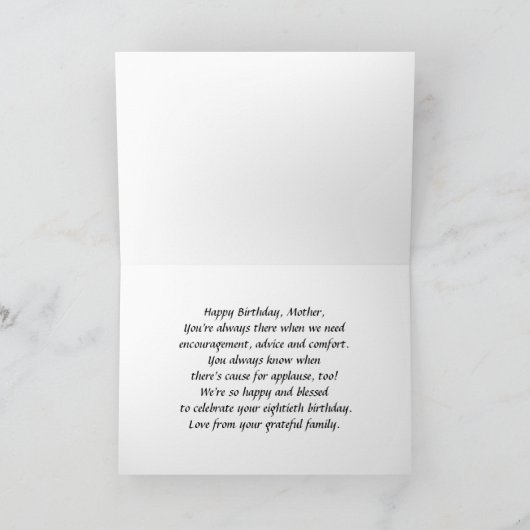 Carte Mère Joyeux 80e anniversaire Phalaenopsis Orchid (Intérieur)