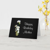 Carte Mère Joyeux Anniversaire Orchidées Blanches (Fleur jaune)